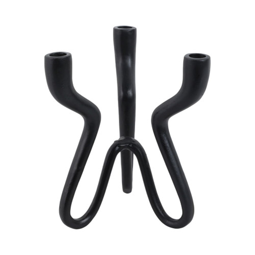 10" x 9" Loopy 3-Taper Holder - Black 10" x 9" Loopy 3-Taper Holder - Black