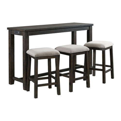 Stone - Multipurpose Bar Table Set - Dark Walnut Stone - Multipurpose Bar Table Set - Dark Walnut