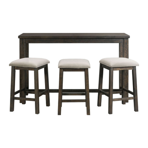 Stone - Multipurpose Bar Table Set - Dark Walnut