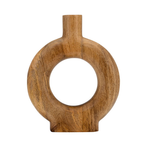 Wood 12" Donut Shaped Vase - Brown Wood 12" Donut Shaped Vase - Brown