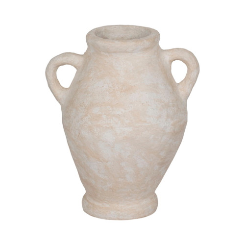Paper Mache Jug With Handles - White Paper Mache Jug With Handles - White