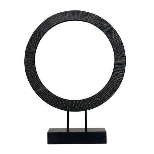 23" Volta Small Wood Ring Statuary - Black 23" Volta Small Wood Ring Statuary - Black