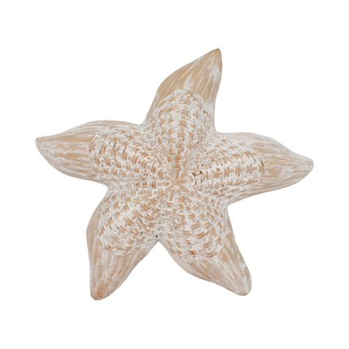 10" Resin Wicker Starfish - White 10" Resin Wicker Starfish - White