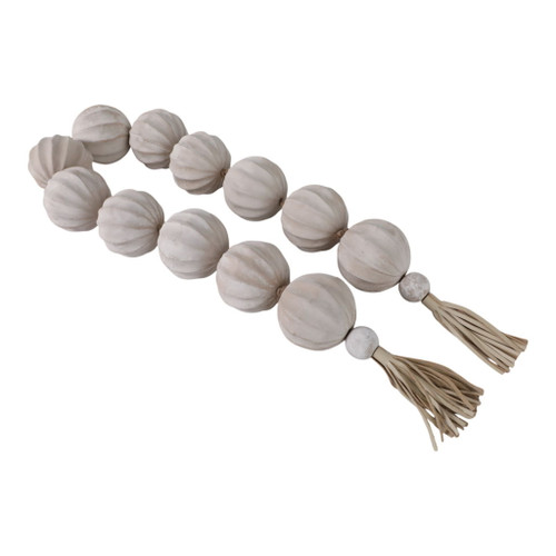 Newbridge Eco-Mix Garlnd With Leather Tassels - Gray Newbridge Eco-Mix Garlnd With Leather Tassels - Gray