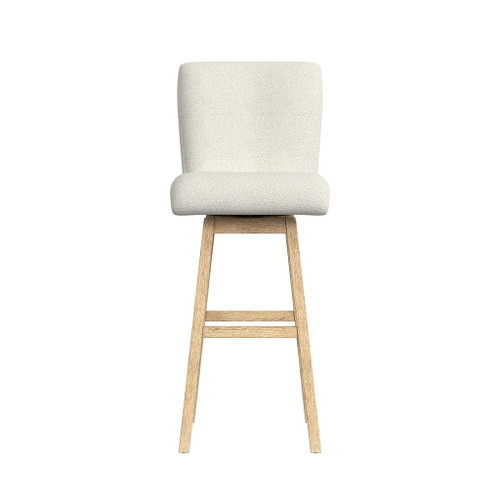 Cambrie - Upholstered Swivel Bar Stool With Boucle (Set of 2) - Beige / Natural