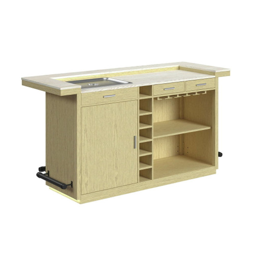 Cambrie - Bar Table With LED - Off-White And Natural Cambrie - Bar Table With LED - Off-White And Natural