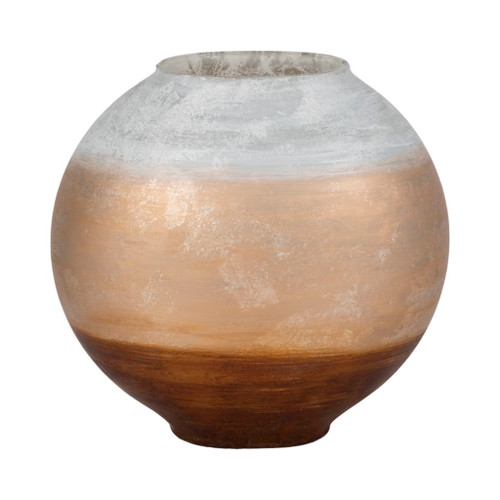 Gold Ombre Round Vase - White / Gold Gold Ombre Round Vase - White / Gold