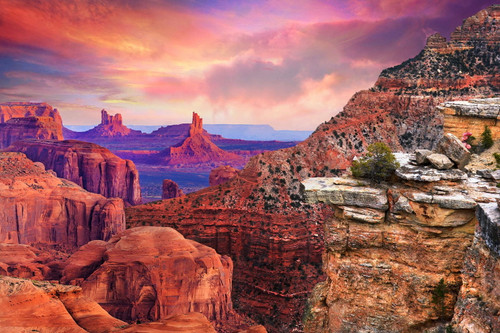 Tempered Glass With Foil - Grand Canyon Arizona - Purple Tempered Glass With Foil - Grand Canyon Arizona - Purple