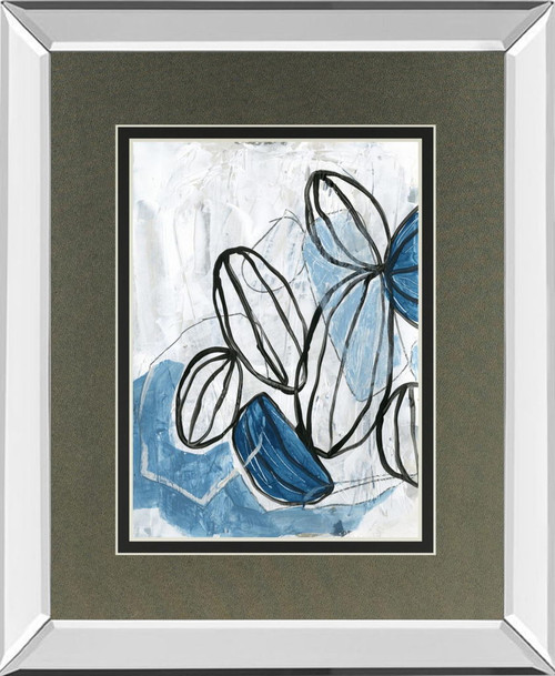 Blue Lanterns I By June Erica Vess, Mirrored Frame - Light Blue Blue Lanterns I By June Erica Vess, Mirrored Frame - Light Blue
