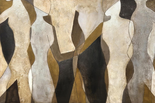 84x56 Hand Painted Textured Canvas - Beige 84x56 Hand Painted Textured Canvas - Beige