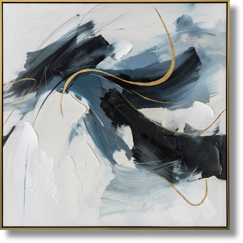 Midnight Drift - 33" x 33" Framed Wall Art - Black / Blue Midnight Drift - 33" x 33" Framed Wall Art - Black / Blue