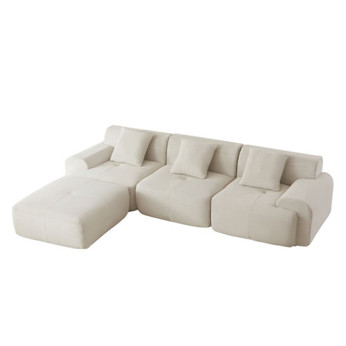 L Shaped Modular Sectional Sofa Corduroy And Movable Ottoman L Shaped Modular Sectional Sofa Corduroy And Movable Ottoman