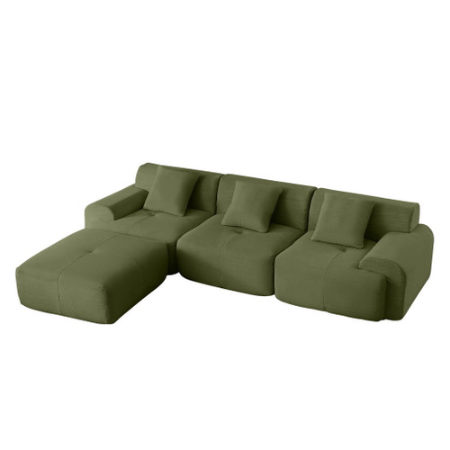 L Shaped Modular Sectional Sofa And Movable Ottoman