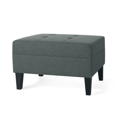 Classic Fabric Ottoman With Birch Wood Legs And High Quality Foam Padding - Charcoal Classic Fabric Ottoman With Birch Wood Legs And High Quality Foam Padding - Charcoal