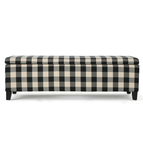 Contemporary Storage Ottoman With Seating And Storage - Black Contemporary Storage Ottoman With Seating And Storage - Black