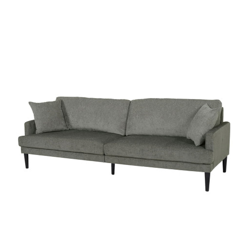 Contemporary 3 Seater Sofa With Plush Upholstery - Gray Contemporary 3 Seater Sofa With Plush Upholstery - Gray