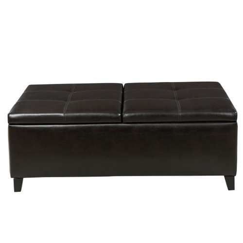 Lanister - Ottoman Double Top Storage - Brown Lanister - Ottoman Double Top Storage - Brown