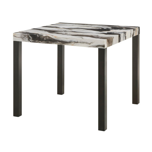 Vega - Faux Marble Counter Height Table - White / Black Vega - Faux Marble Counter Height Table - White / Black