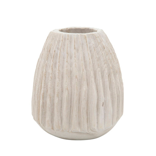 Ridged Vase - White Ridged Vase - White