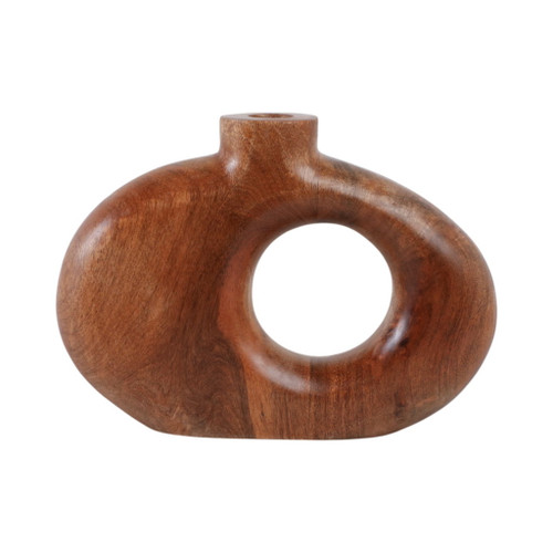 10 x 7" Cut-Out Wood Vase - Natural