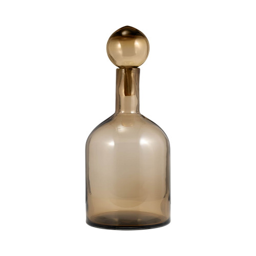 Glass Bottle With Stopper 17" - Taupe Glass Bottle With Stopper 17" - Taupe