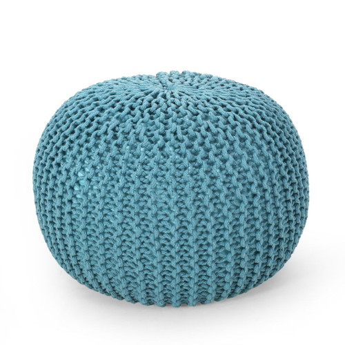 Moro - Knitted Cotton Round Pouf With Pumpkin Shape Moro - Knitted Cotton Round Pouf With Pumpkin Shape