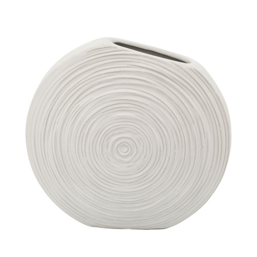 Oval Swirled Vase 11" - White Oval Swirled Vase 11" - White