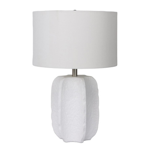 24" Textured Jagged Table Lamp - White