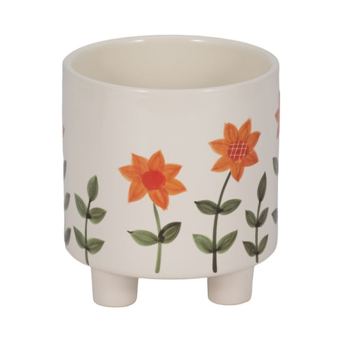6" Footed Hand Painted Planter - Multi 6" Footed Hand Painted Planter - Multi
