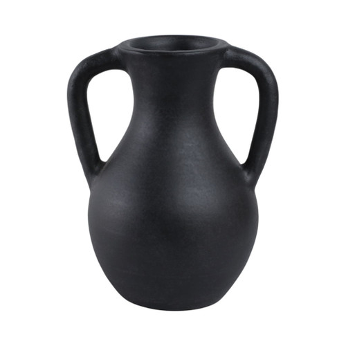 Terracotta Jug Vase With Handles - Black Terracotta Jug Vase With Handles - Black