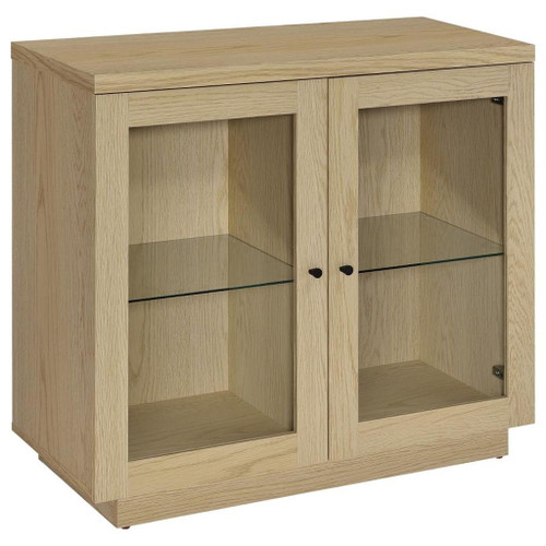 Tilbury - 2-Door Glass Front Accent Display Cabinet - Light Oak Tilbury - 2-Door Glass Front Accent Display Cabinet - Light Oak