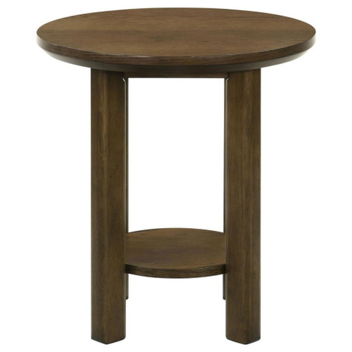 Ottowa - Round Wood Table With Shelf