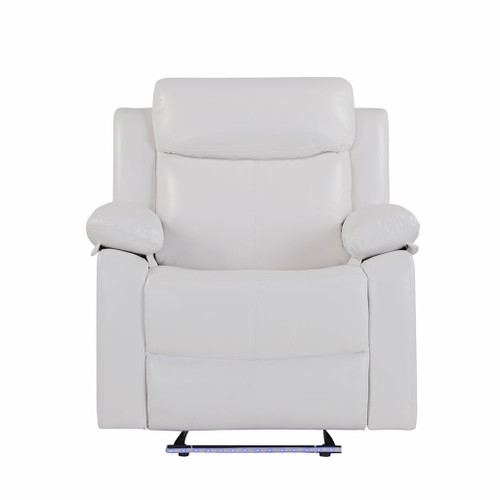 Blanche - Glider Recliner With LED Light In, Medium Firm Seating, Pillow Top Arms - White Blanche - Glider Recliner With LED Light In, Medium Firm Seating, Pillow Top Arms - White