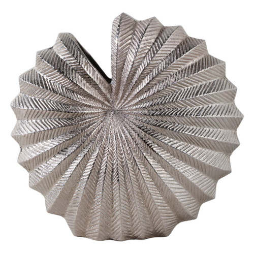 11" x 10" Seashell Metal Vase - Silver