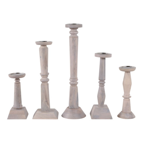 10" / 12" / 16" / 18" / 22" Candle Sticks (Set of 5) - Cranston Wood 10" / 12" / 16" / 18" / 22" Candle Sticks (Set of 5) - Cranston Wood