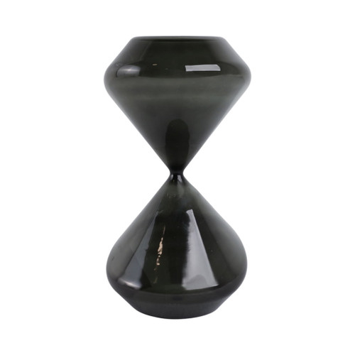 10" x 5" Glass 90 Min Abstract Sandtimer - Smoke 10" x 5" Glass 90 Min Abstract Sandtimer - Smoke