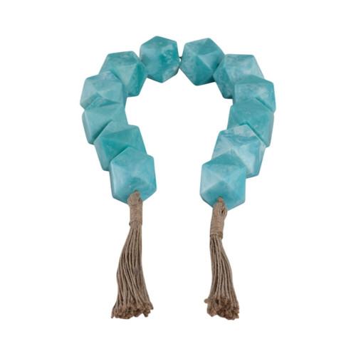 45" x 2" Geo Carved Bead Garland - Blue 45" x 2" Geo Carved Bead Garland - Blue