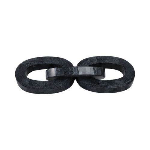 15" x 5" 3-Link Marbled Resin Chain - Black / White 15" x 5" 3-Link Marbled Resin Chain - Black / White