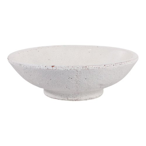 12" Crackle Finish Bowl - White 12" Crackle Finish Bowl - White