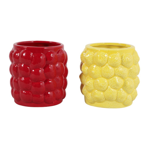 4" Strawberry & Lemon Pencil Cup (Set of 2) - Multi