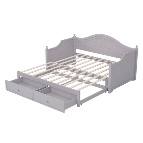 Daybed With Extendable Trundle And Storage Drawers Daybed With Extendable Trundle And Storage Drawers