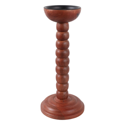 12" x 5" Stacked Pillar & Taper Holder - Walnut 12" x 5" Stacked Pillar & Taper Holder - Walnut