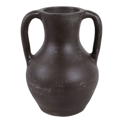 11" x 9" Terracotta Jug Vase With Handles - Brown