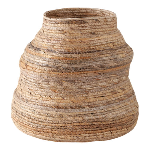 16" x 15" Curvy Banana Leaf Vase - Natural