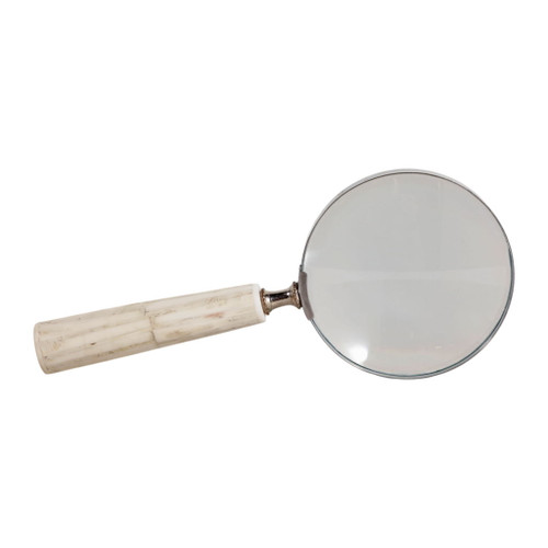 9" x 4" Resin Handle Magnifying Glass - Ivory 9" x 4" Resin Handle Magnifying Glass - Ivory