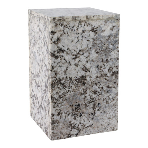 20" x 12" Marble Pedestal Accent Table - White / Black 20" x 12" Marble Pedestal Accent Table - White / Black