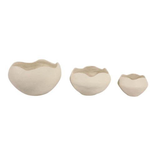 10" / 12" / 15" Cruvy Edge Bowls (Set of 3) - Ivory 10" / 12" / 15" Cruvy Edge Bowls (Set of 3) - Ivory