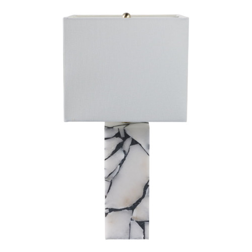 24" x 12" Alabaster Pieces Table Lamp - White 24" x 12" Alabaster Pieces Table Lamp - White