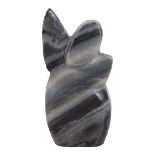 6" Rennalt Carved Marble Angel Statuary - Gray