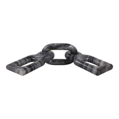 16" Rennalt Carved Marble Chain Object - Dark Gray